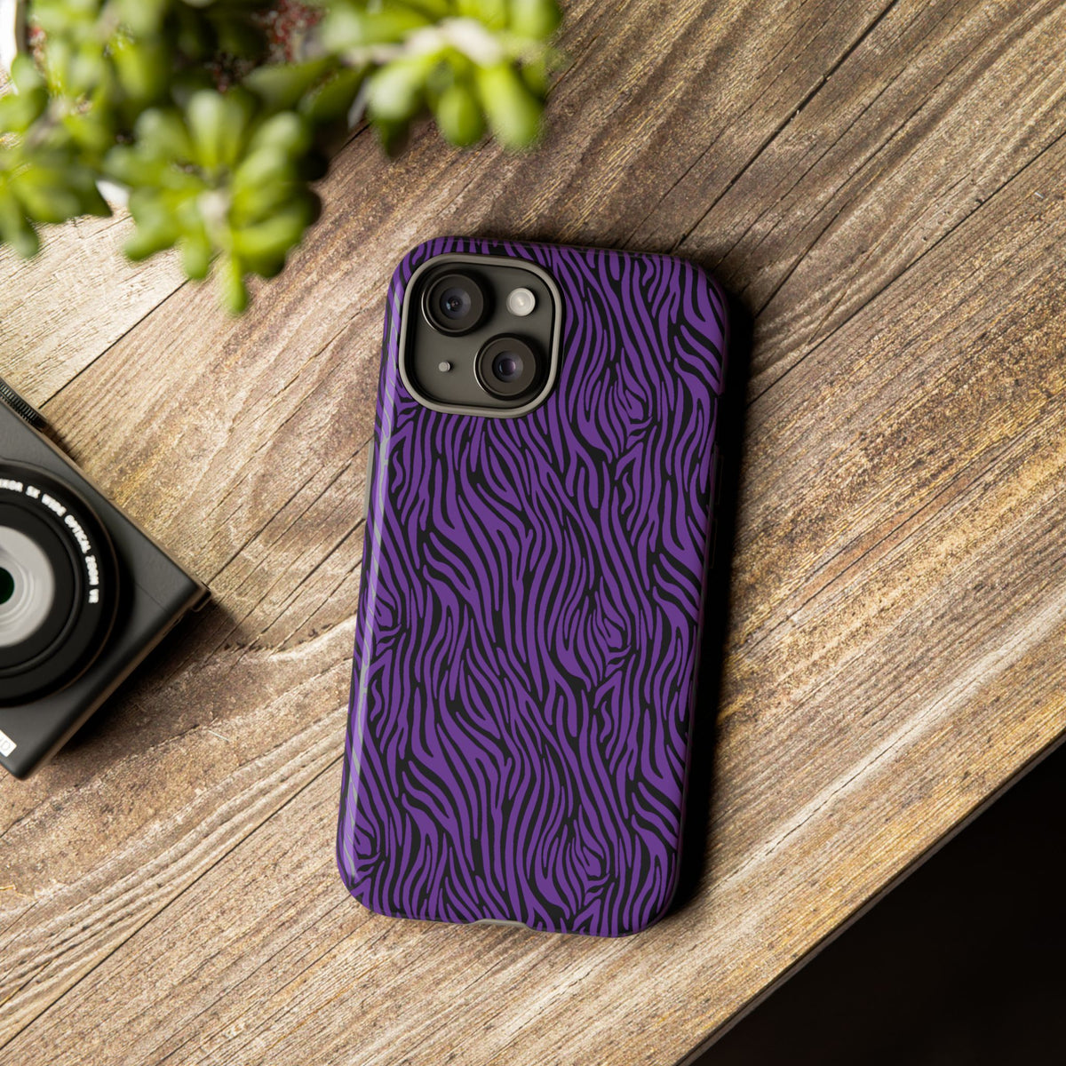 Purple Zebra Tough Phone Case for iPhone, Galaxy, or Google Pixel