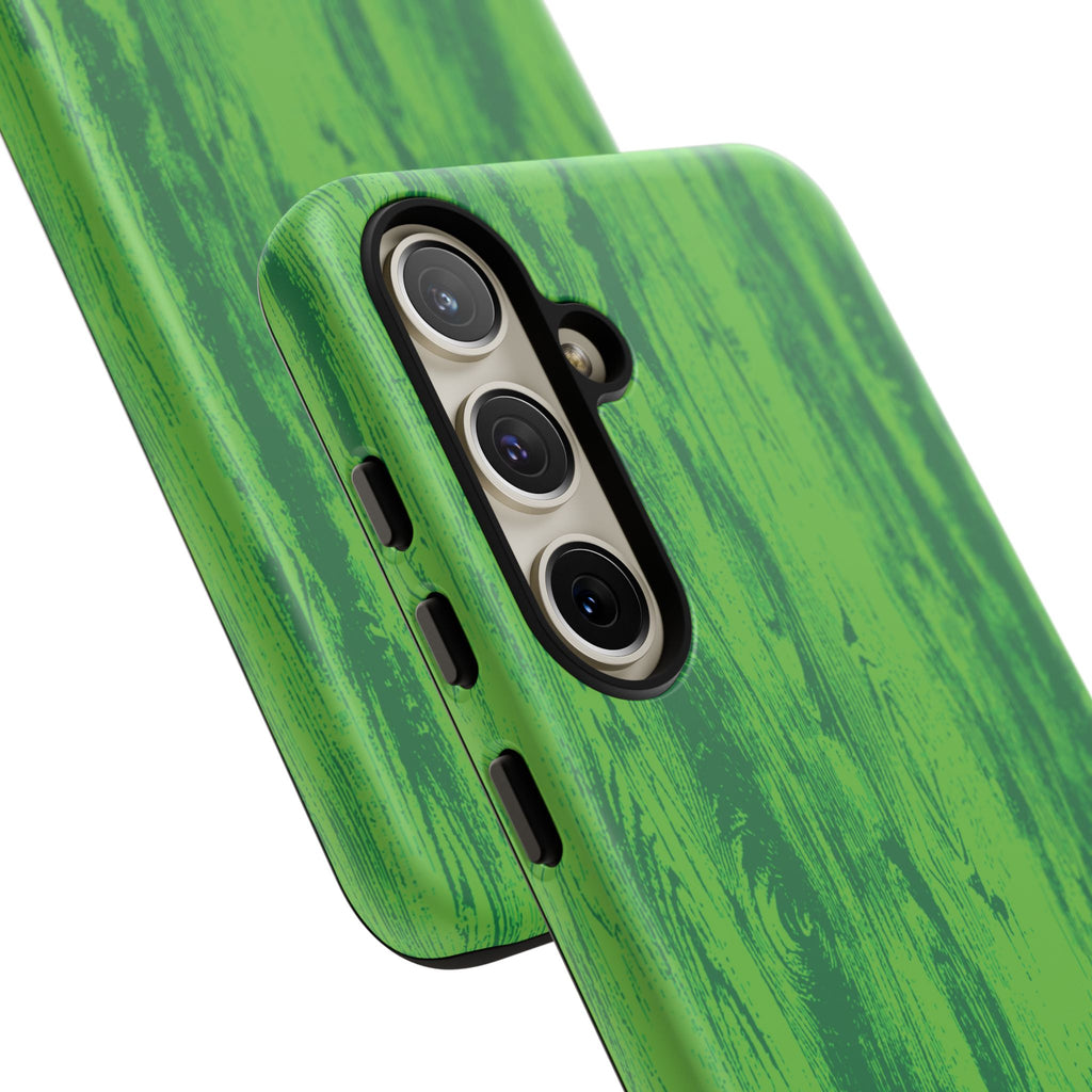 Neon Green Wood Tough Phone Case iPhone, Galaxy, or Google Pixel