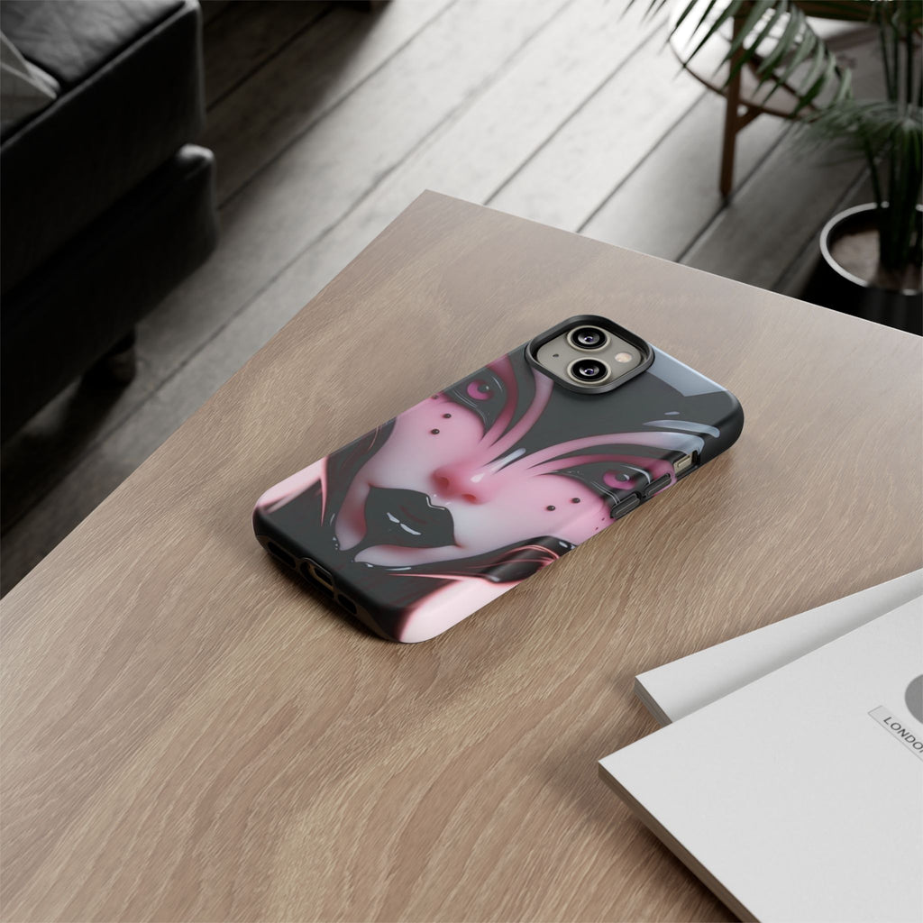 Pink Alien Tough Phone Case for iPhone, Galaxy, or Google Pixel