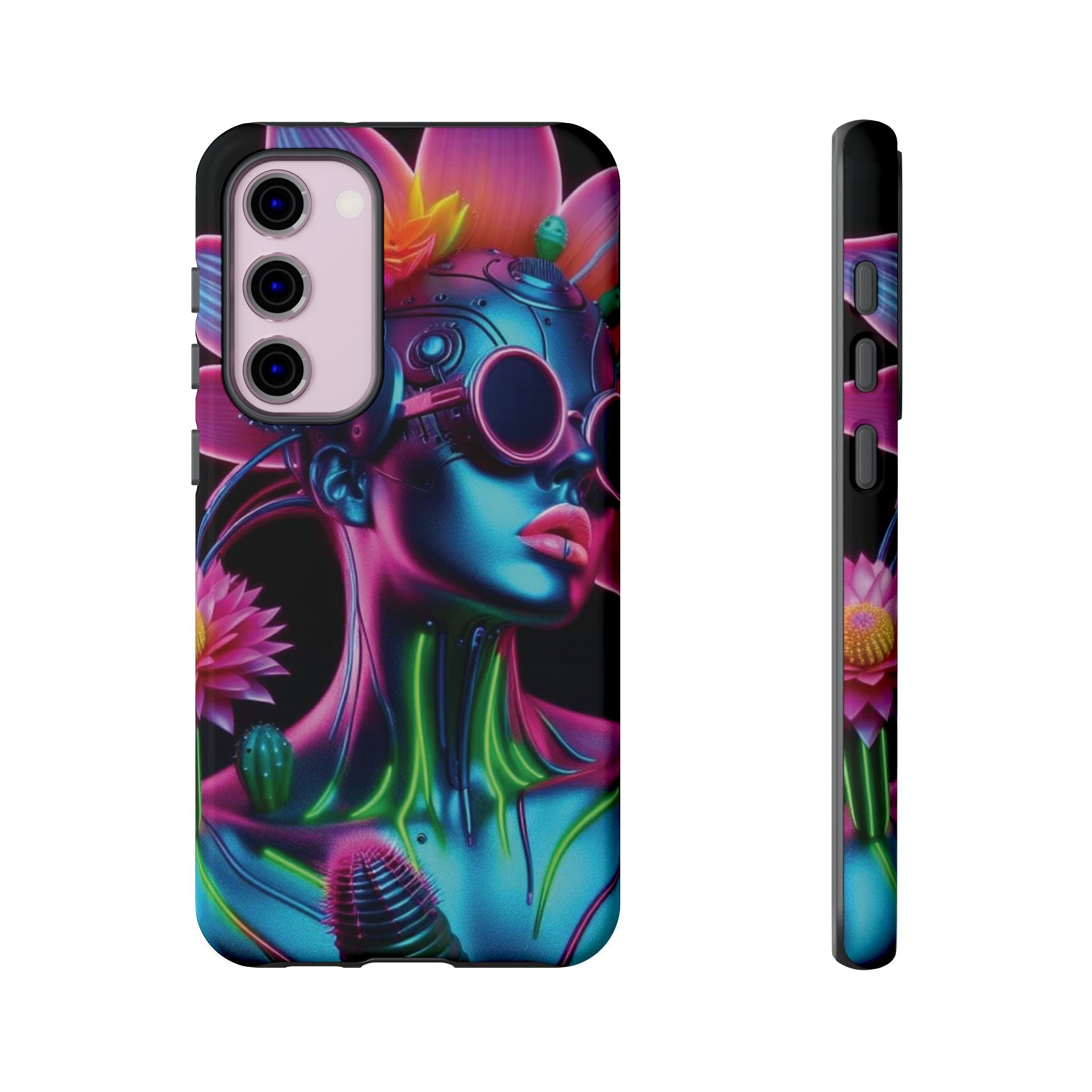 Neon Androgen Cactus Flower Tough Phone Case for iPhone, Galaxy, or Google Pixel