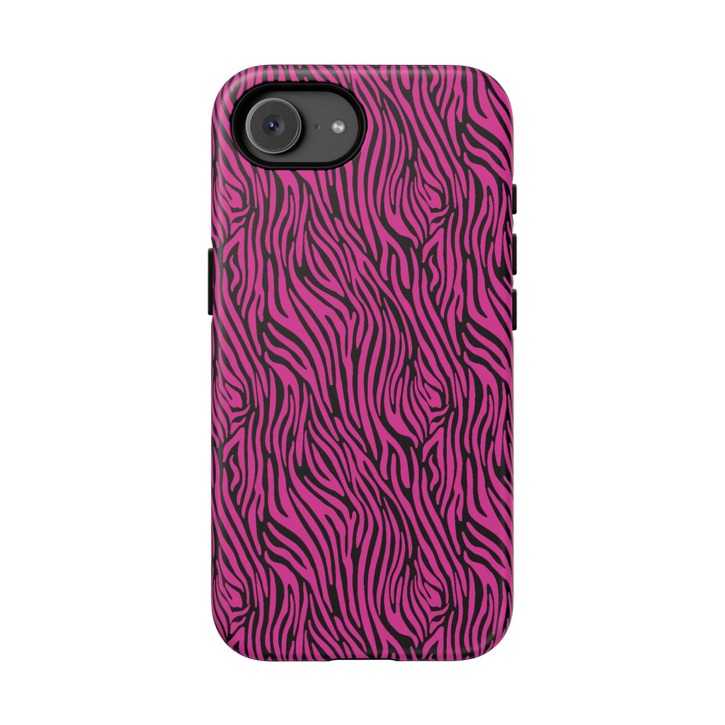 Pink Zebra Tough Phone Case for iPhone, Galaxy, or Google Pixel
