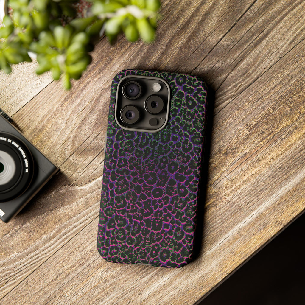 Colorful Leopard Tough Phone Case for iPhone, Galaxy, or Google Pixel