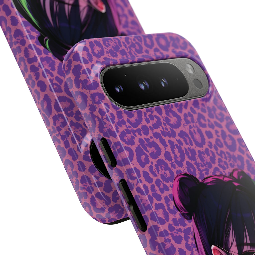 Purple Pink Leopard Kz iPhone, Galaxy and Google Tough Cases
