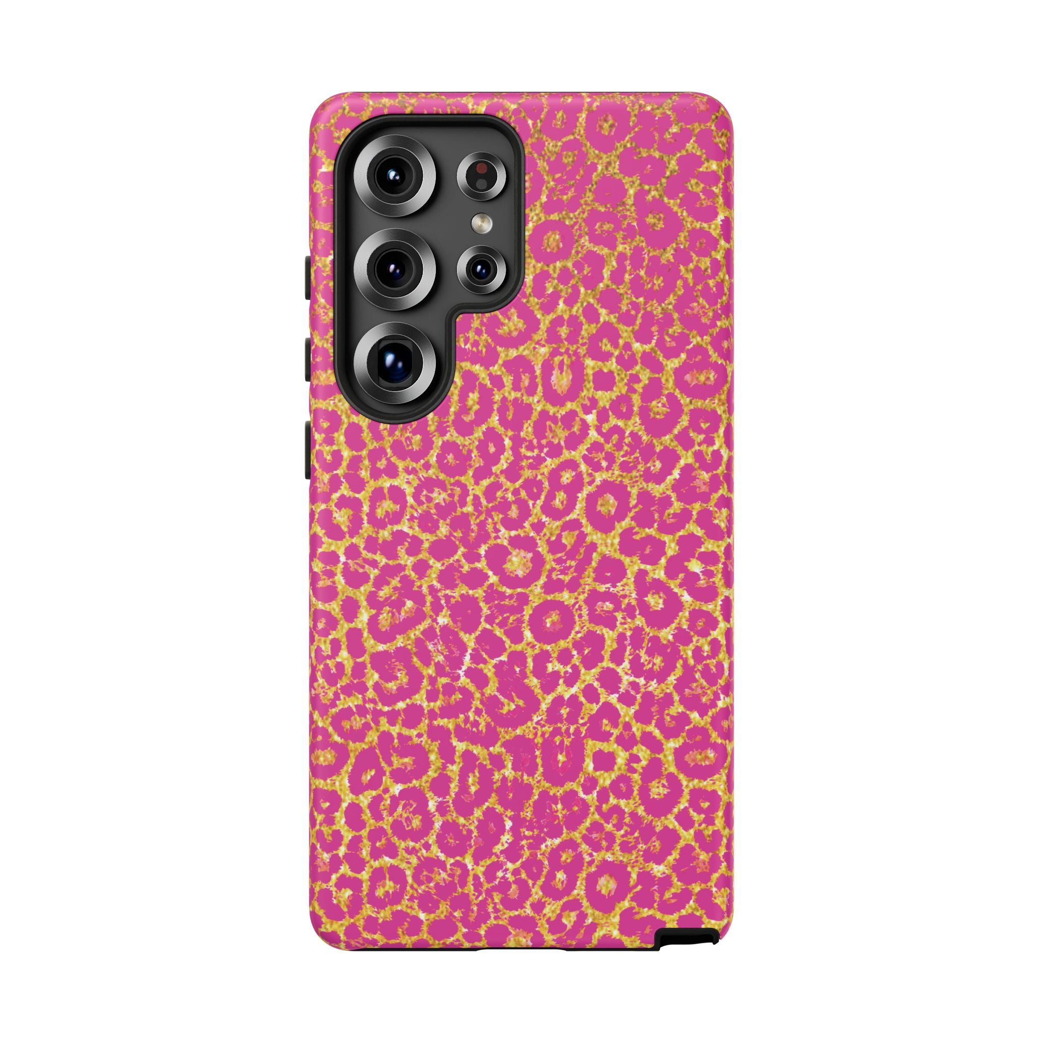 Pink Gold Leopard Tough Case for iPhone, Galaxy, or Google Pixel