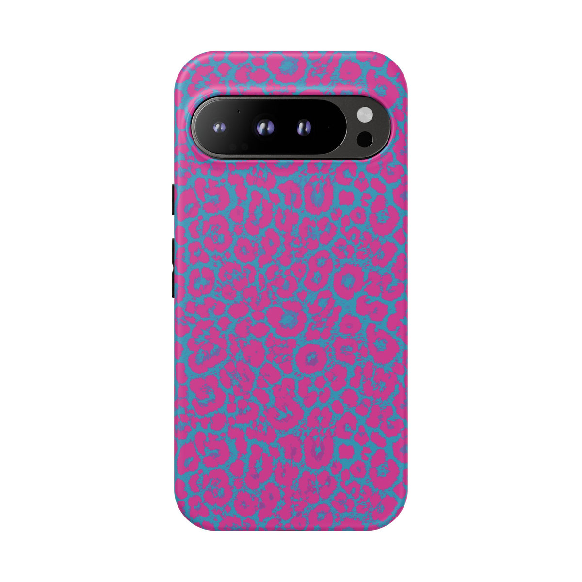 Pink Blue Leopard Tough Phone Case iPhone, Galaxy, or Google Pixel
