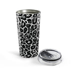 Black and White Leopard Tumbler 20oz