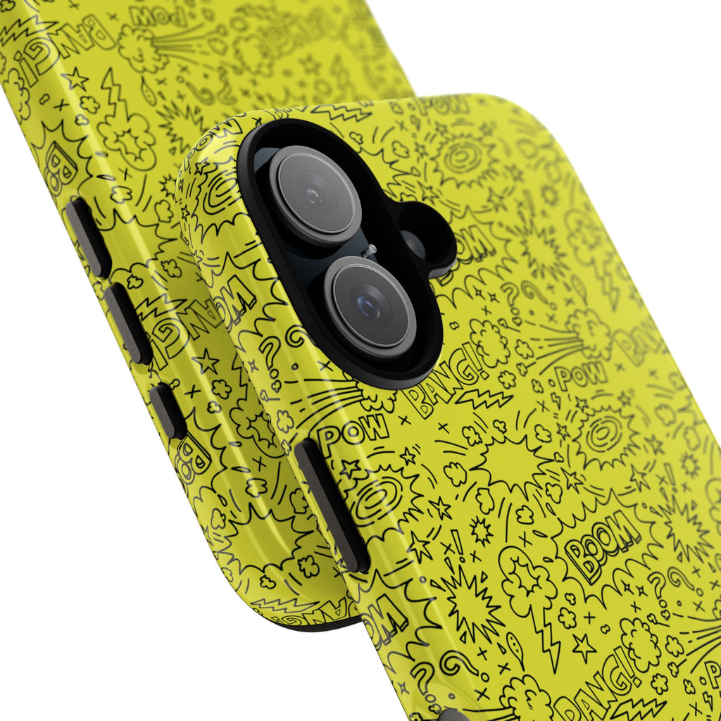 Neon Yellow Wow RG Tough Phone Case for iPhone, Galaxy, or Google Pixel