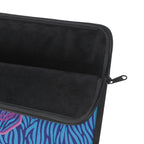 Neon Skull with Blue Zebra Print Laptop Sleeve