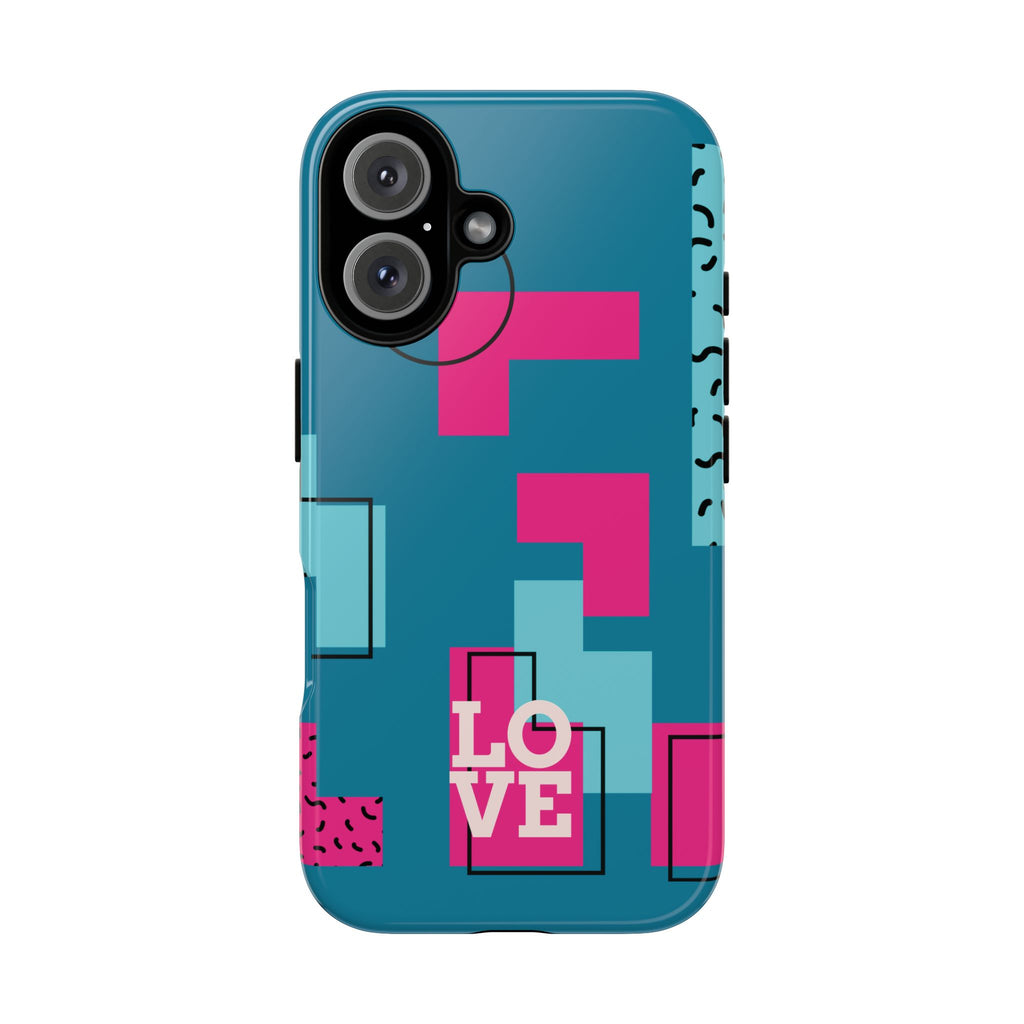 LOVE Teal Green Tough Phone Case for iPhone, Galaxy, or Google Pixel