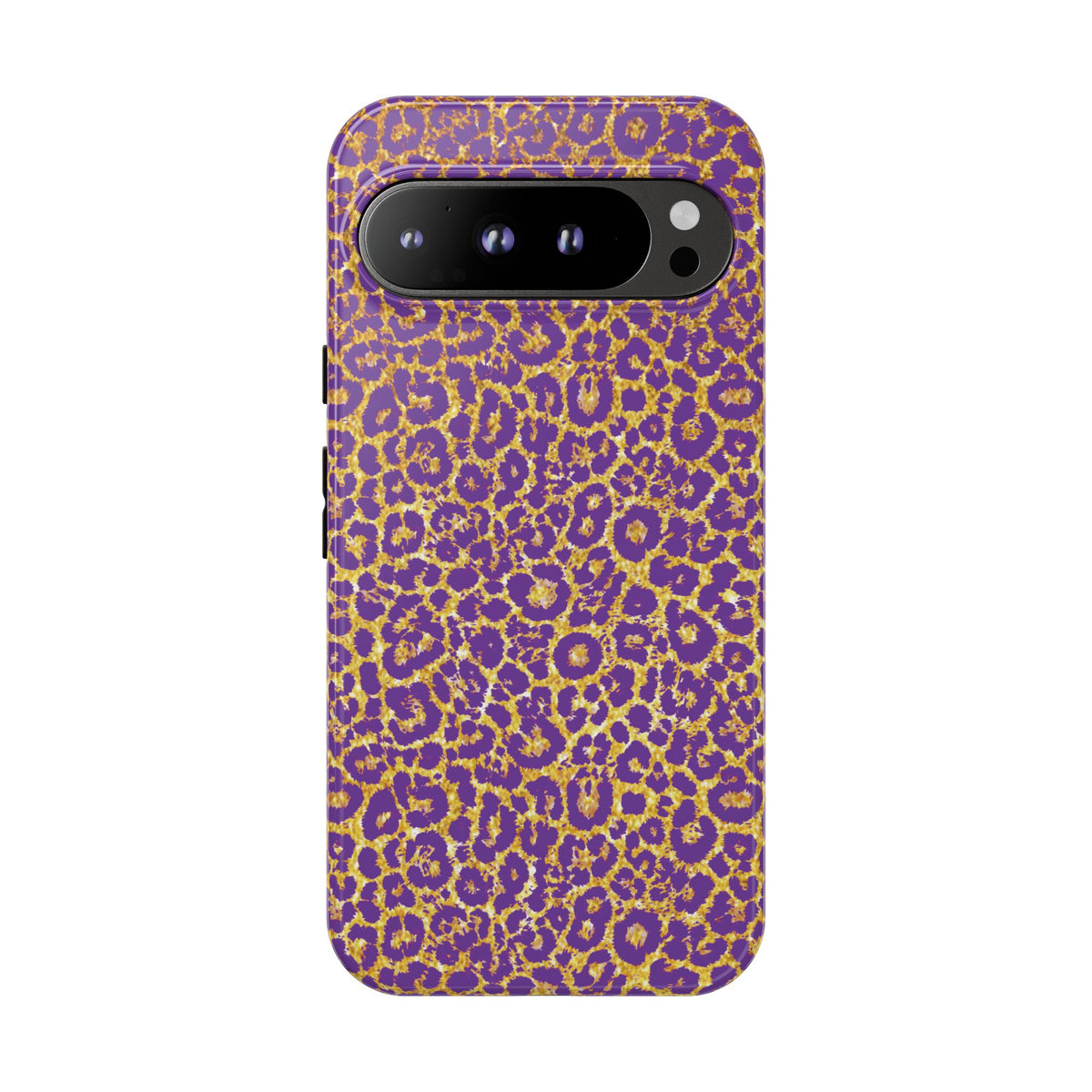 Purple Gold Leopard Tough Phone Case for iPhone, Galaxy, or Google Pixel