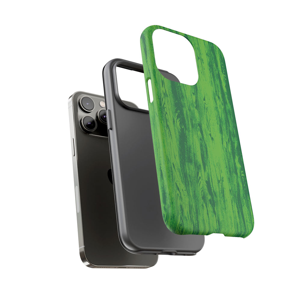 Neon Green Wood Tough Phone Case iPhone, Galaxy, or Google Pixel