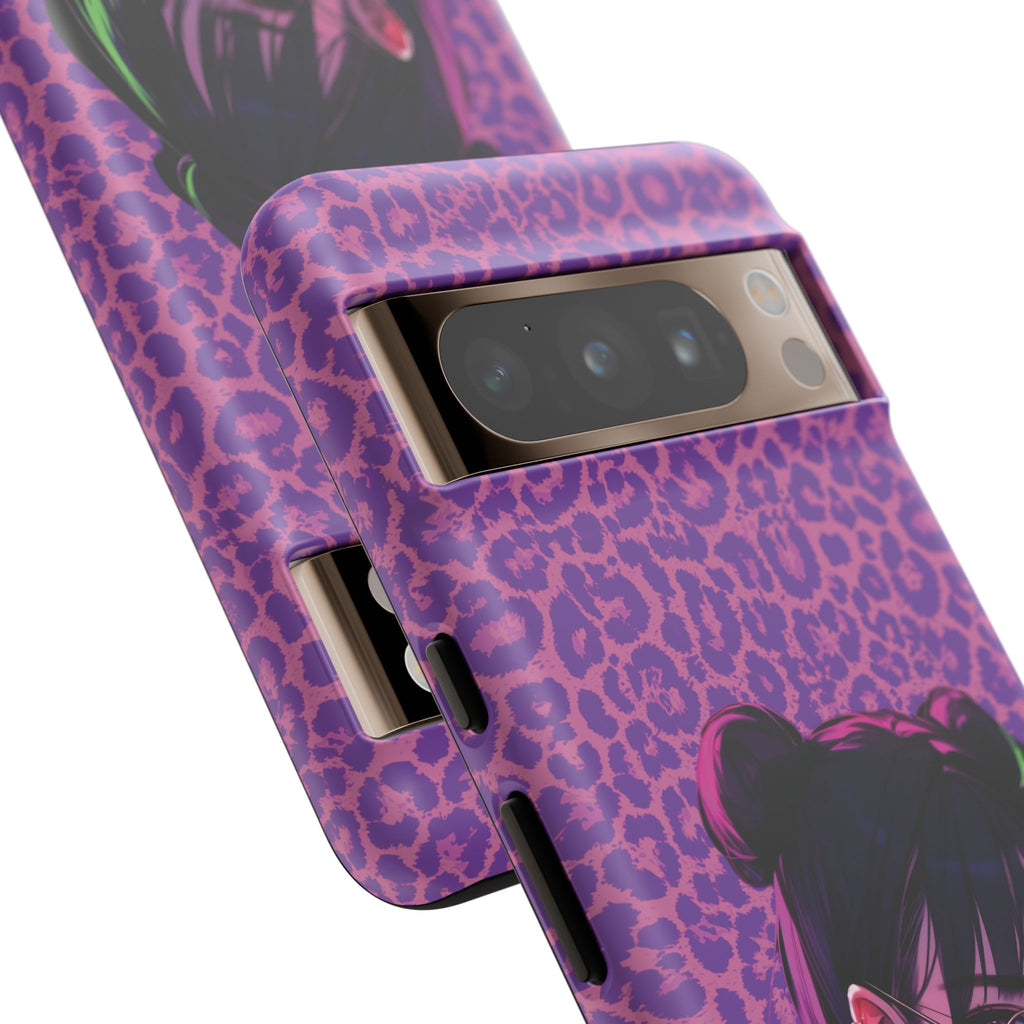 Purple Pink Leopard Kz iPhone, Galaxy and Google Tough Cases