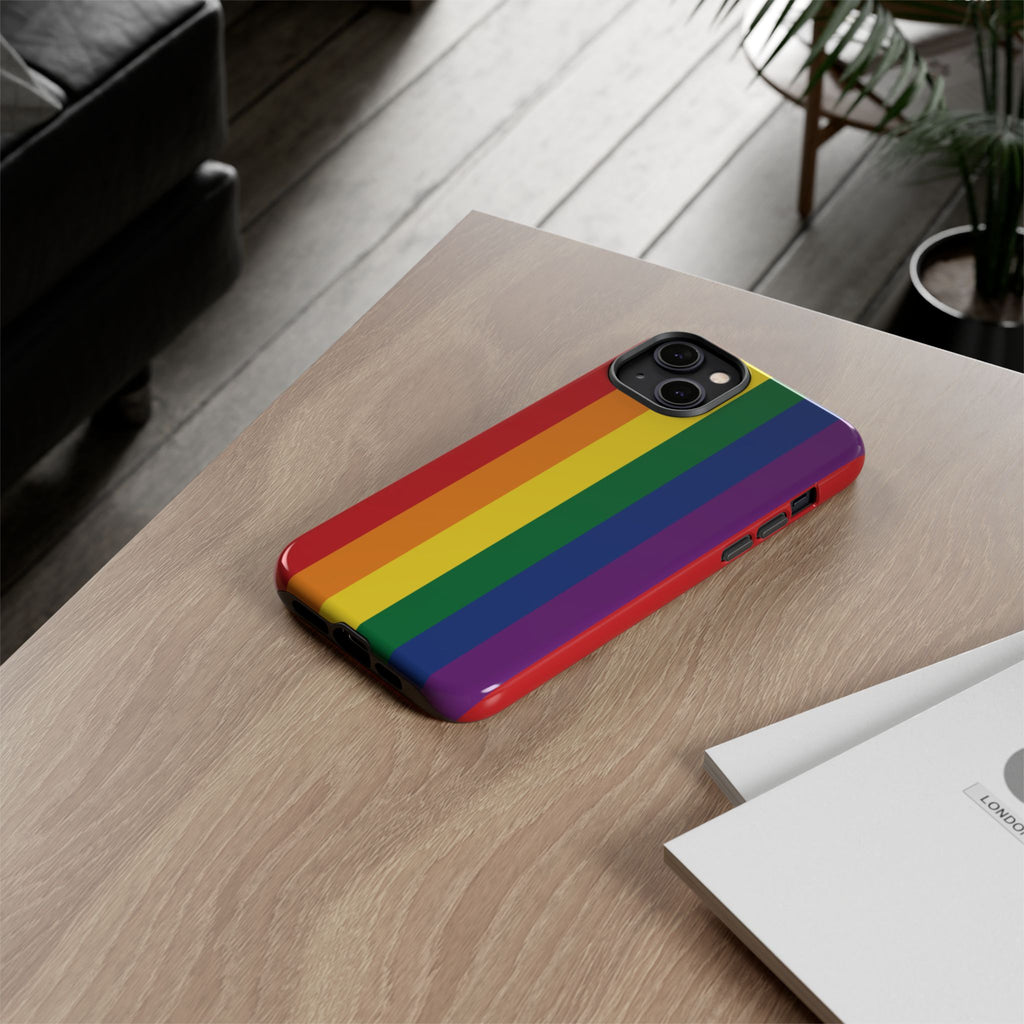 LGBTQ Rainbow Flag Tough Phone Case for iPhone, Galaxy, or Google Pixel
