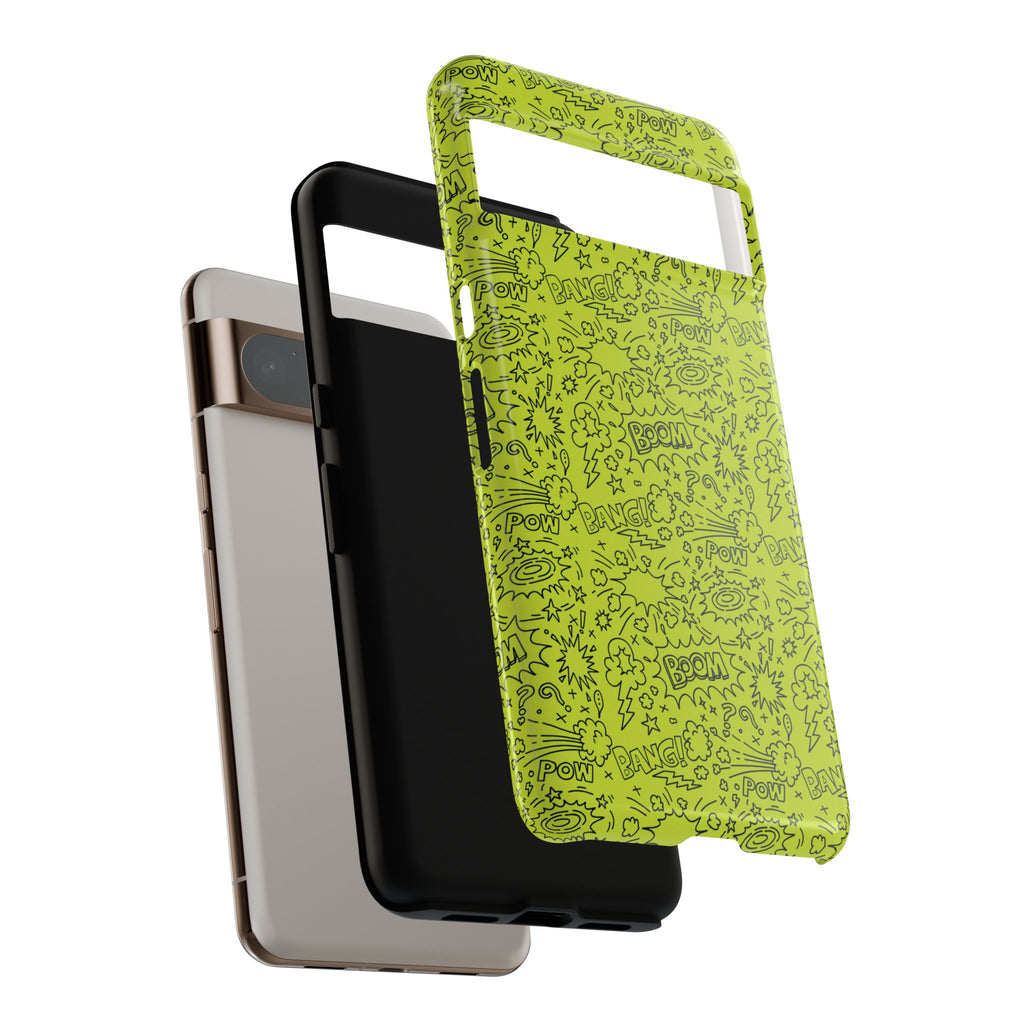 Neon Lime Wow Tough Case for iPhone, Galaxy, or Google Pixel