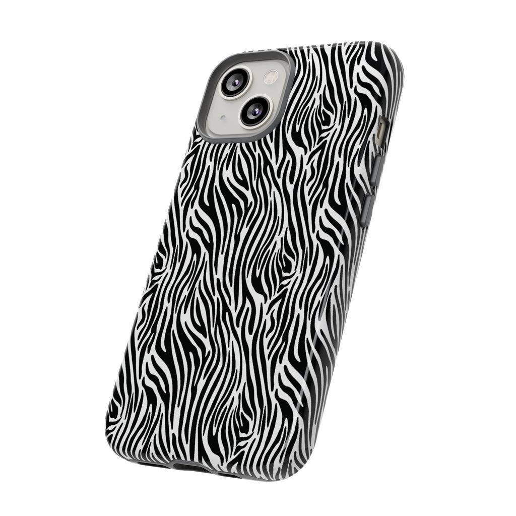 Black and White Zebra Print Tough Case iPhone, Galaxy and Google Pixel
