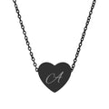 Letter Initial Heart Necklace (Engraving)