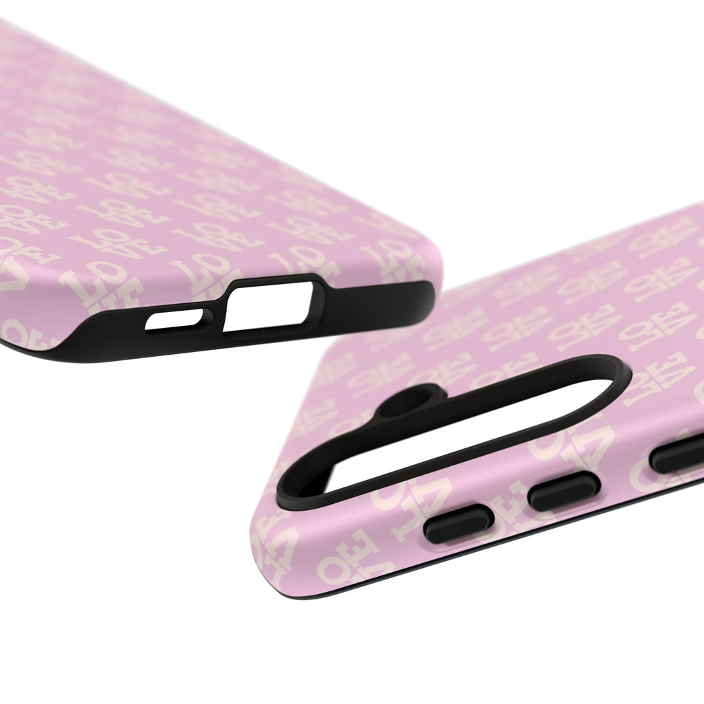 LOVE Pink Tough Phone Case for iPhone, Galaxy, or Google Pixel