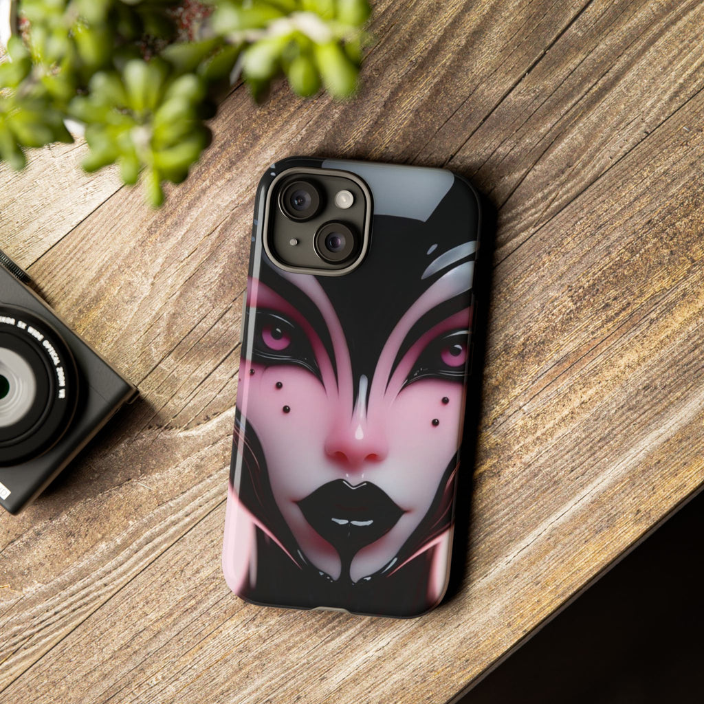 Pink Alien Tough Phone Case for iPhone, Galaxy, or Google Pixel