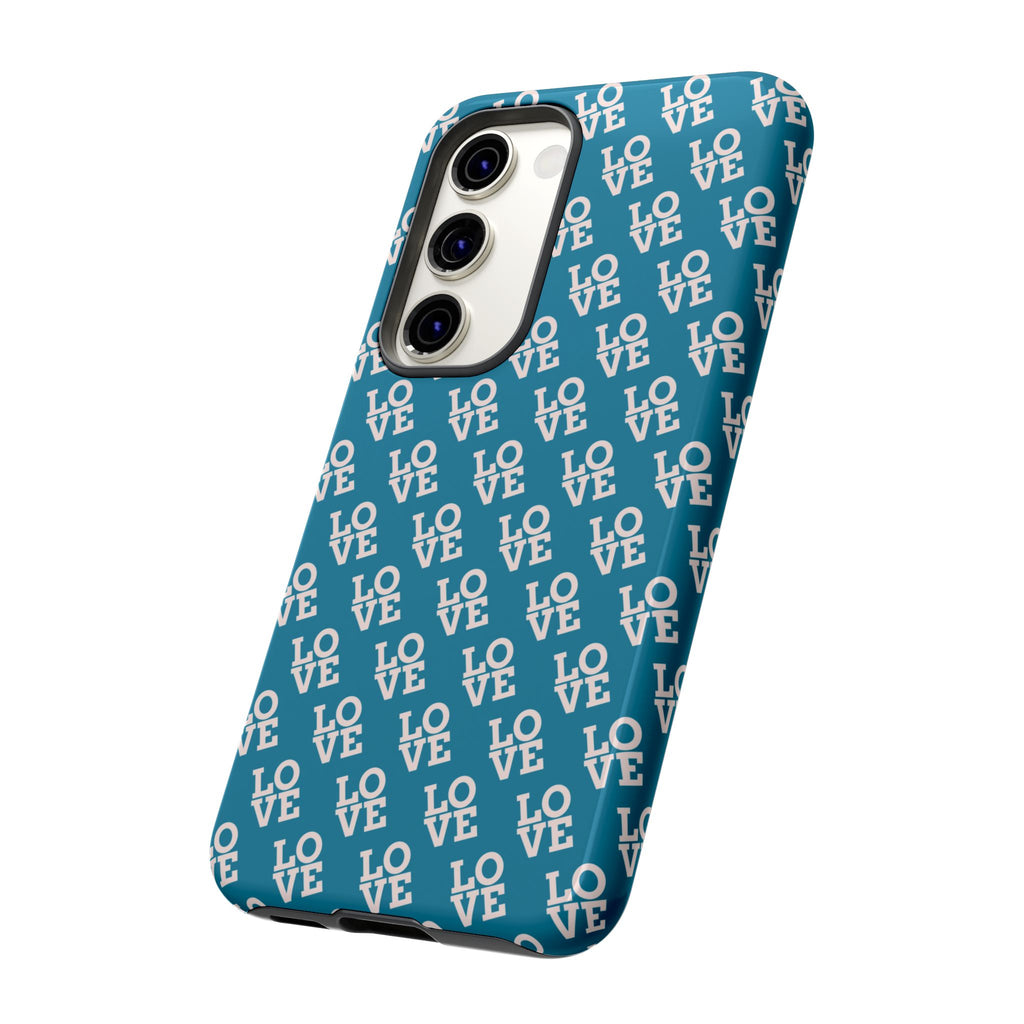 LOVE Teal Green Tough Phone Case iPhone, Galaxy, or Google Pixel