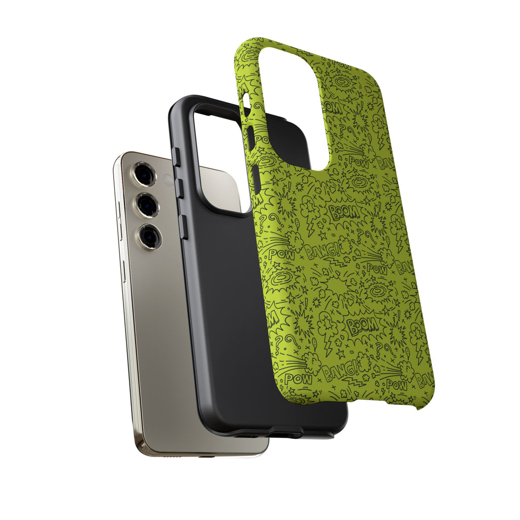 Neon Lime Wow Tough Case for iPhone, Galaxy, or Google Pixel