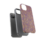 Vibrant Purple Gold Zebra Tough Phone Case iPhone, Galaxy, or Google Pixel
