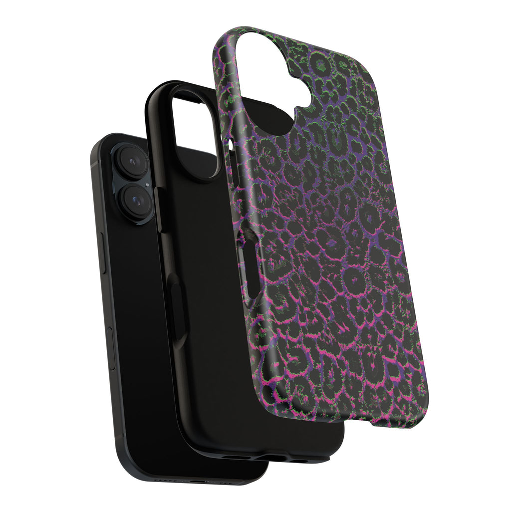 Colorful Leopard Tough Phone Case for iPhone, Galaxy, or Google Pixel