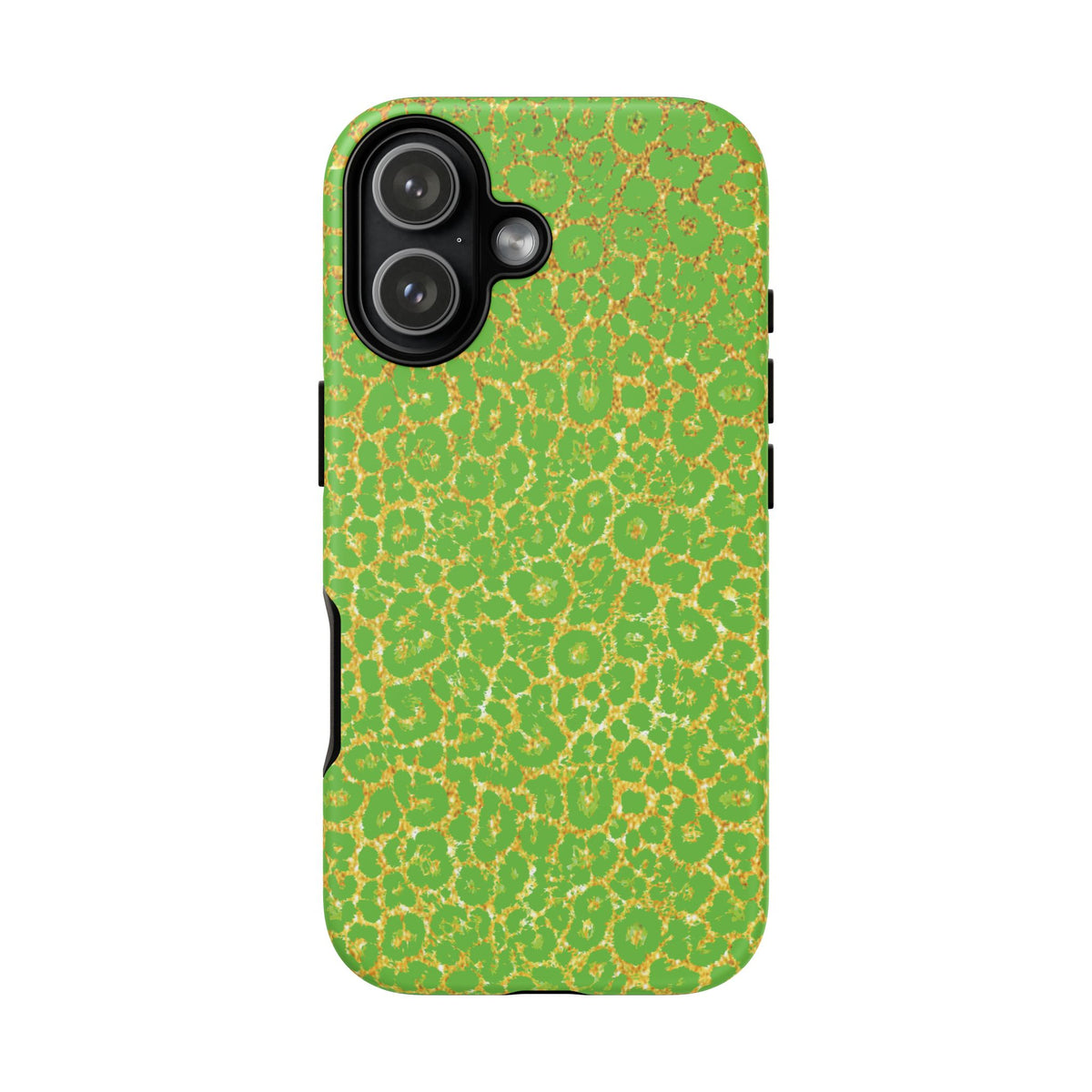 Neon Green Gold Leopard Tough Phone Case iPhone, Galaxy, or Google Pixel