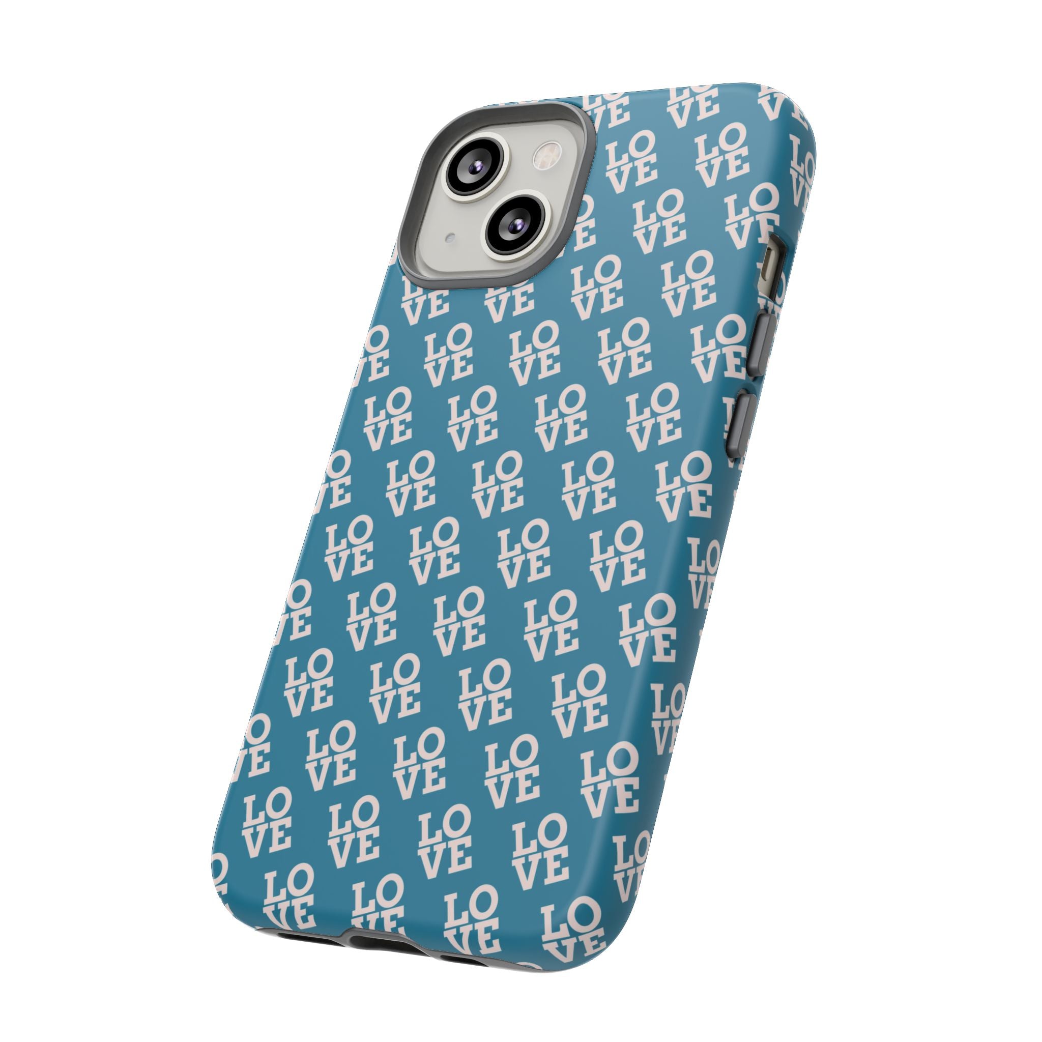LOVE Teal Green Tough Phone Case iPhone, Galaxy, or Google Pixel