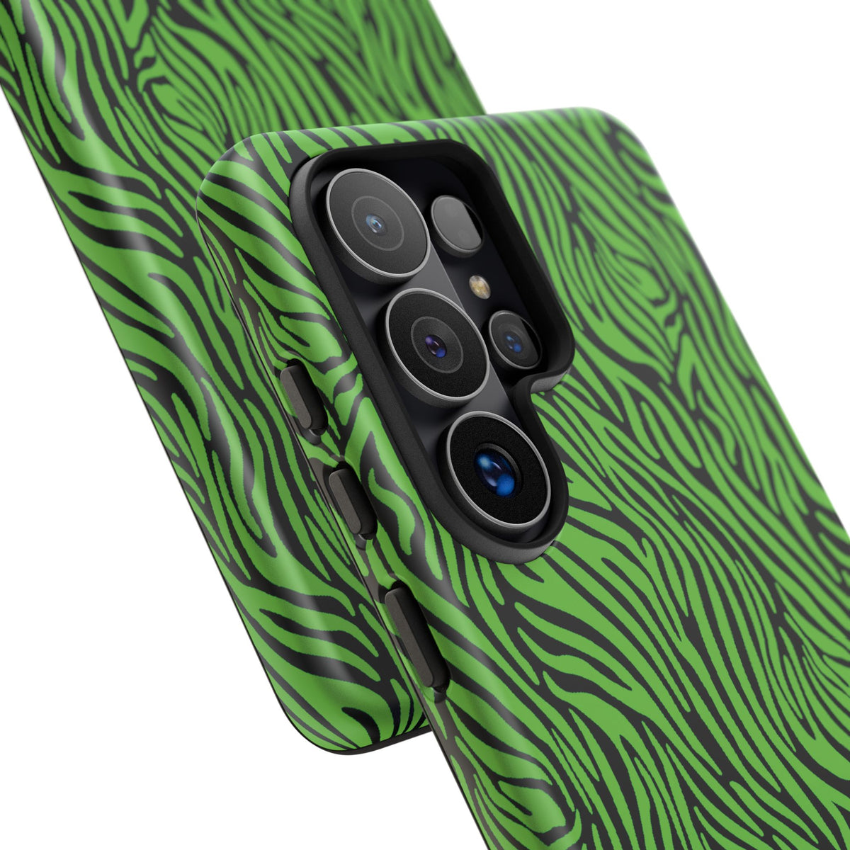 Neon Green Zebra Tough Phone Case iPhone, Galaxy, or Google Pixel