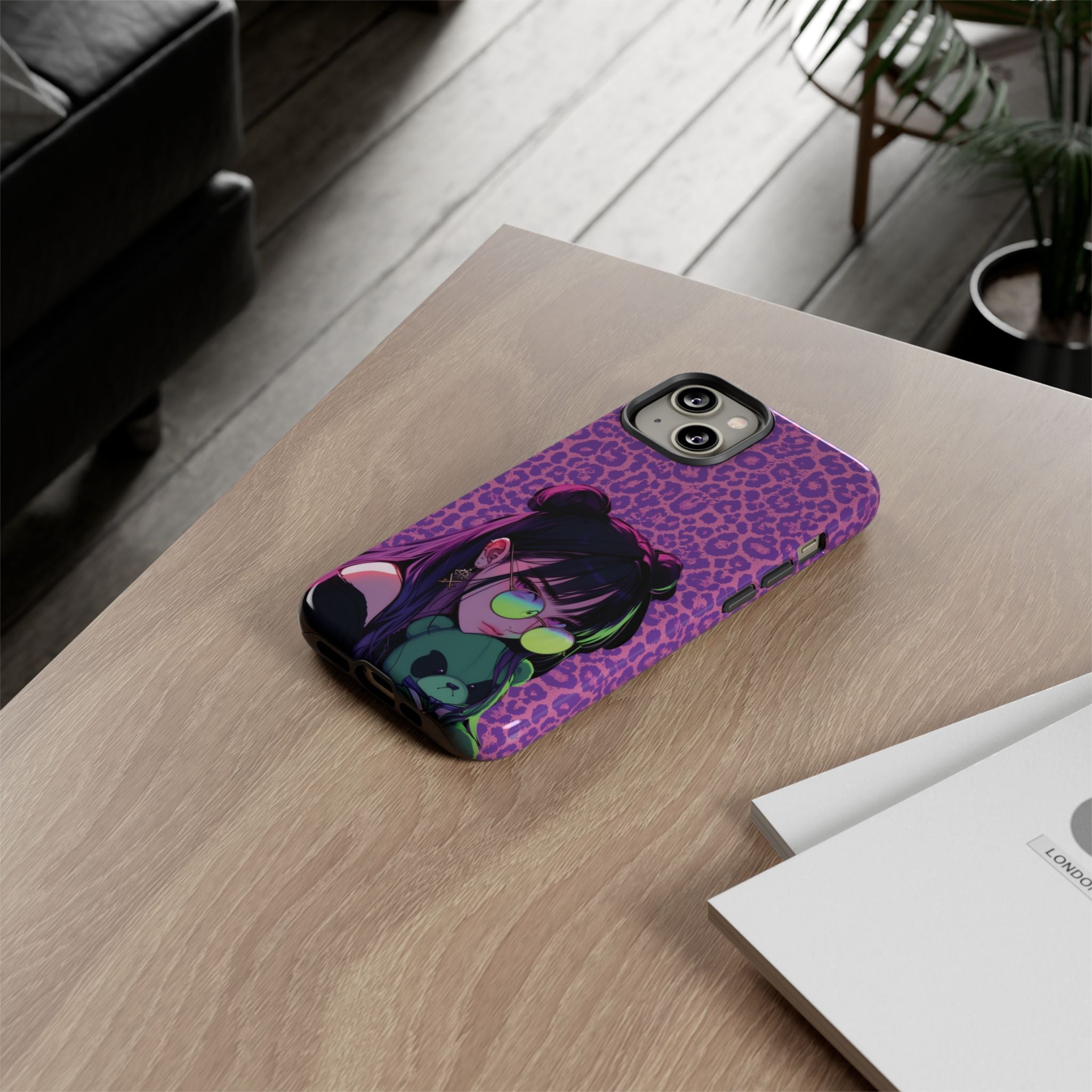 Purple Pink Leopard Kz iPhone, Galaxy and Google Tough Cases