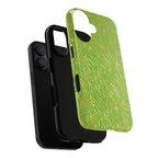 Neon Green Gold Zebra Tough Phone Case for iPhone, Galaxy, or Google Pixel