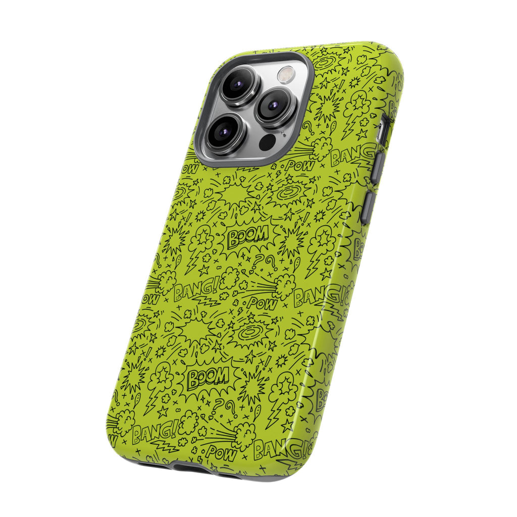 Neon Lime Wow Tough Case for iPhone, Galaxy, or Google Pixel