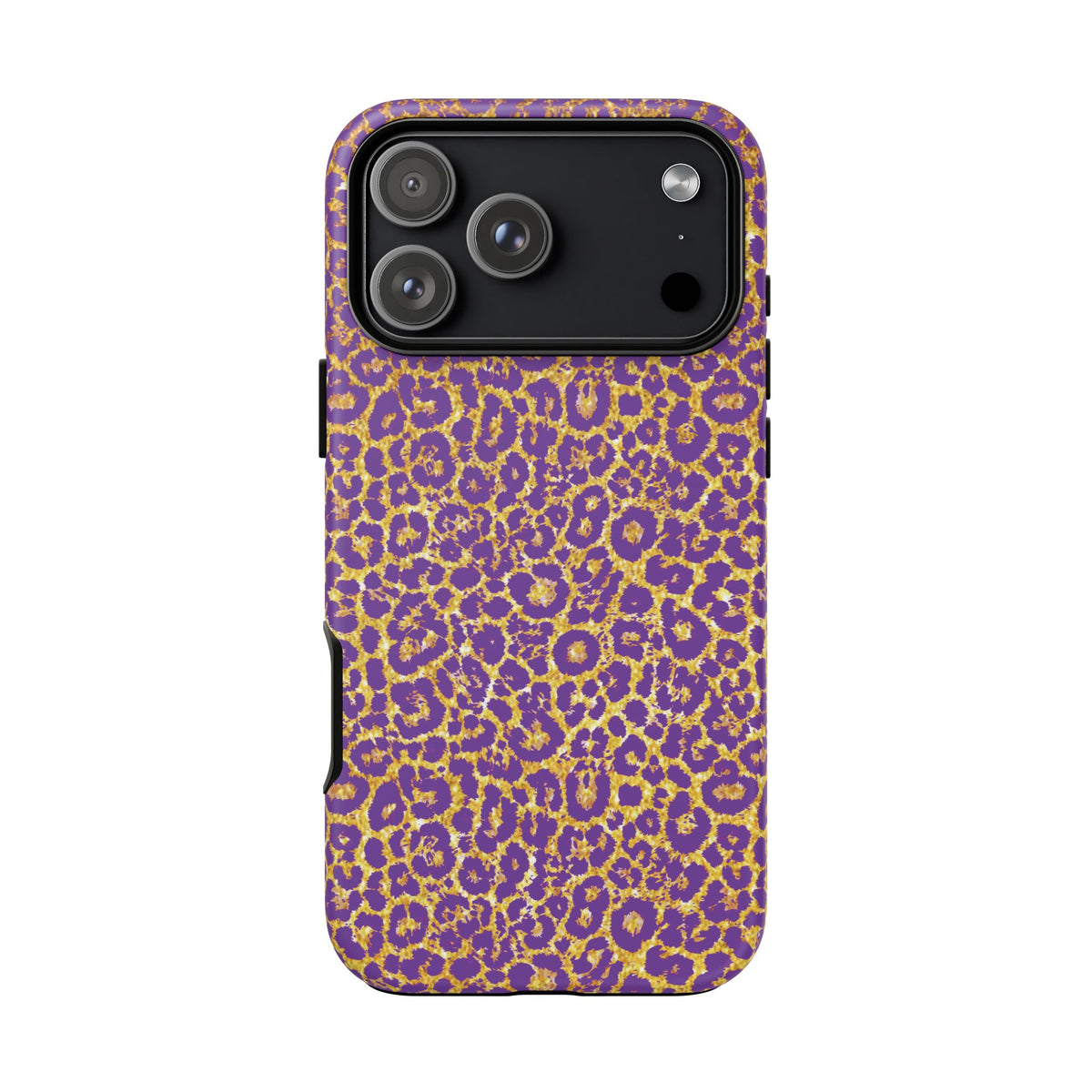 Purple Gold Leopard Tough Phone Case for iPhone, Galaxy, or Google Pixel