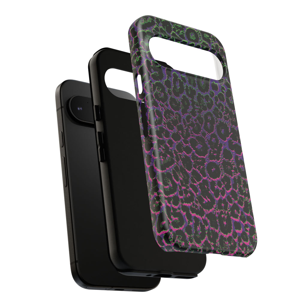 Colorful Leopard Tough Phone Case for iPhone, Galaxy, or Google Pixel