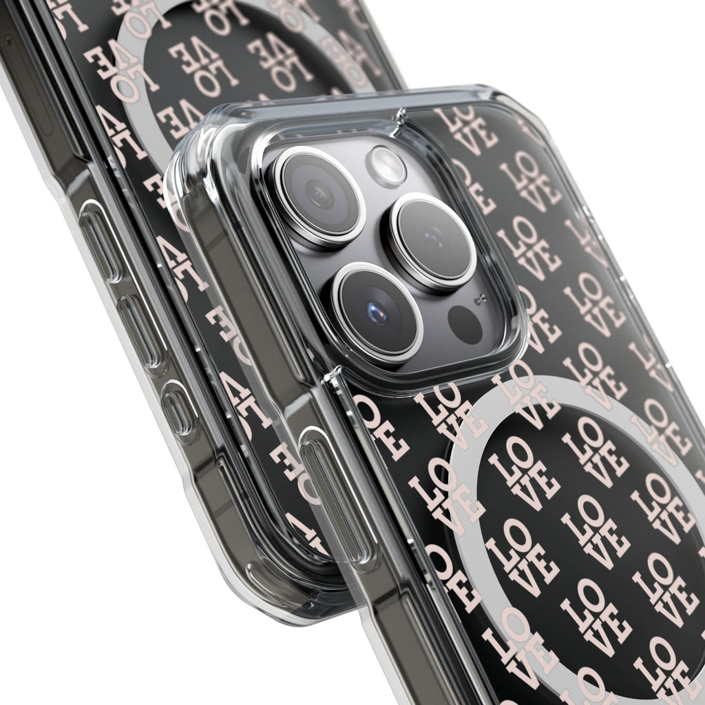 LOVE Magnetic iPhone 14, 15, 16 Series Clear Impact Cases
