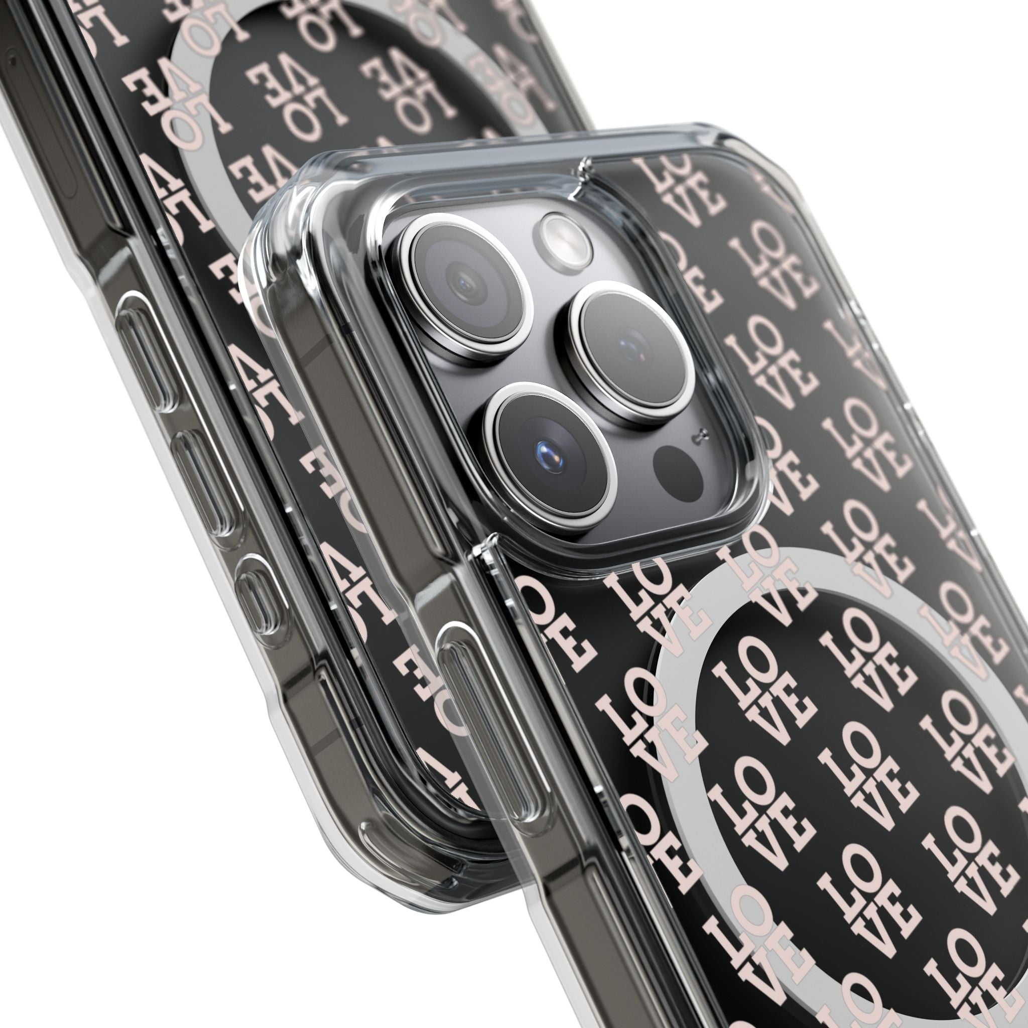 LOVE Magnetic iPhone 14, 15, 16 Series Clear Impact Cases