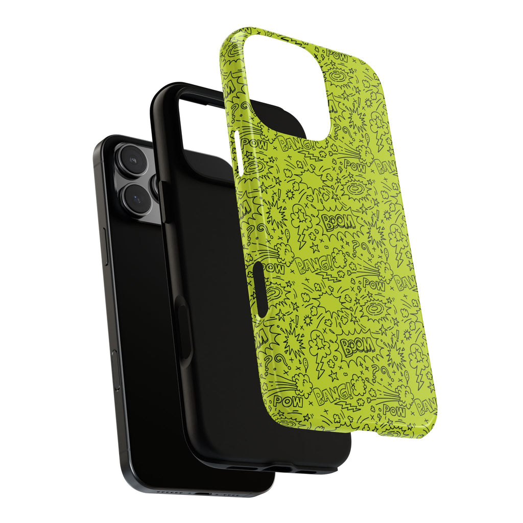 Neon Lime Wow Tough Case for iPhone, Galaxy, or Google Pixel