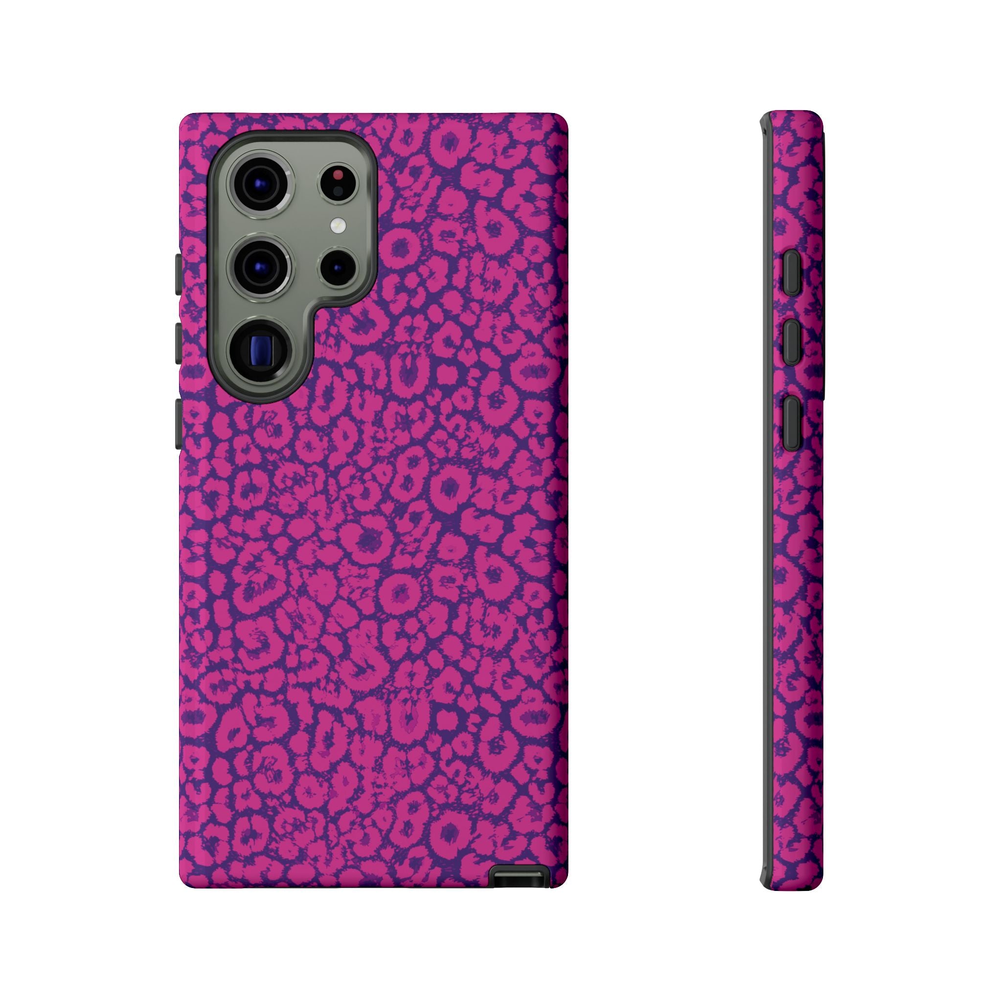 Pink Purple Leopard Tough Phone Case iPhone, Galaxy and Google Pixel