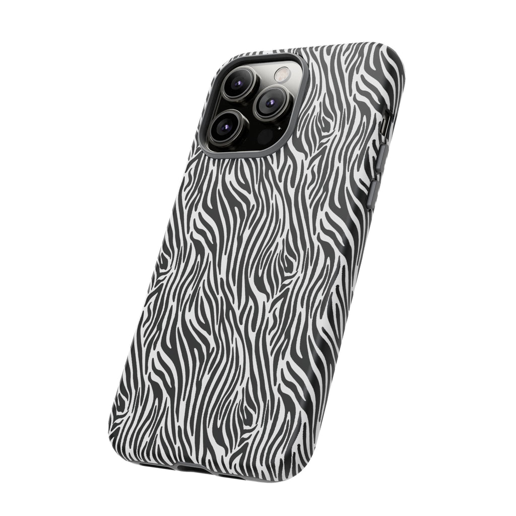Black and White Zebra Print Tough Case iPhone, Galaxy and Google Pixel
