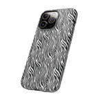 Black and White Zebra Print Tough Case iPhone, Galaxy and Google Pixel