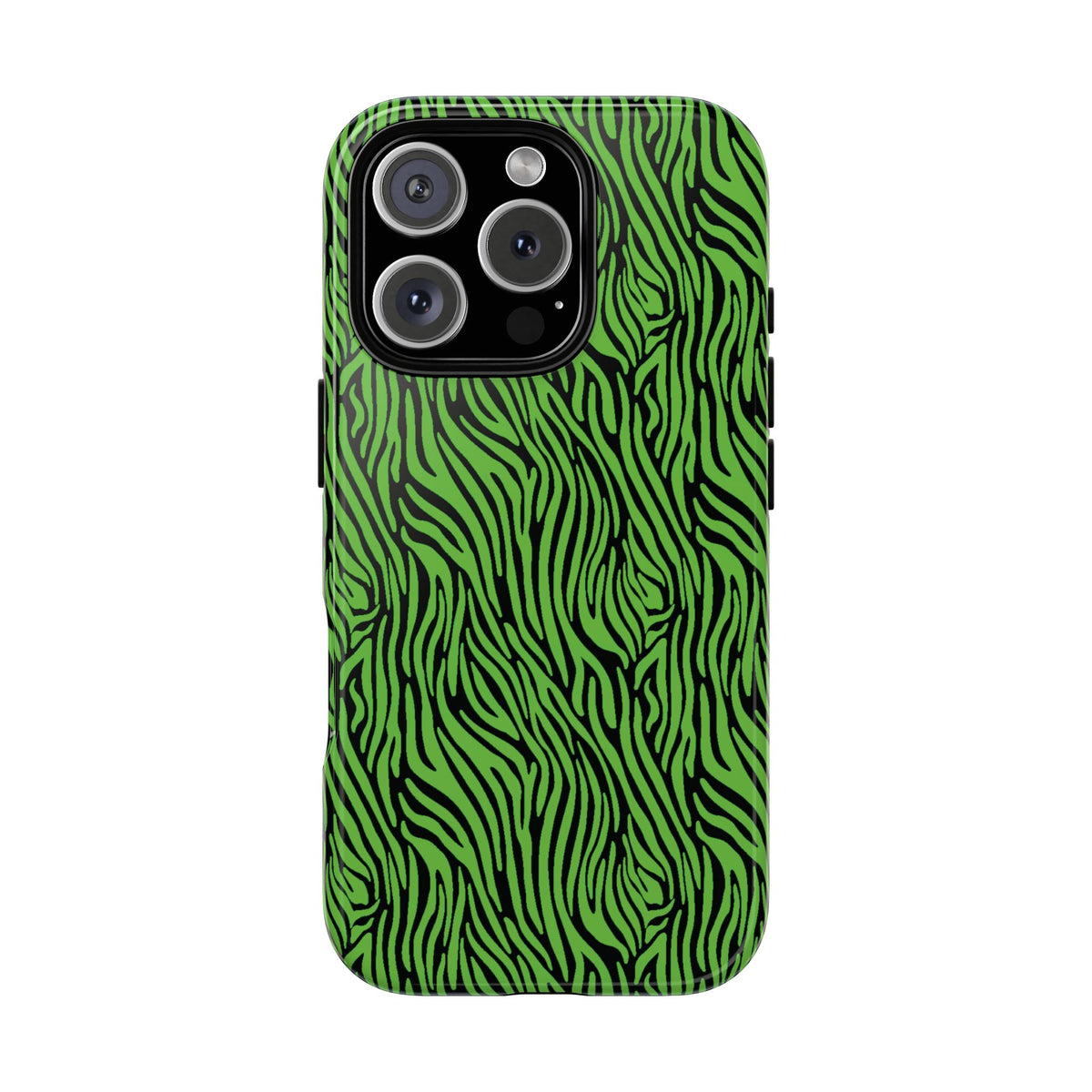 Neon Green Zebra Tough Phone Case iPhone, Galaxy, or Google Pixel