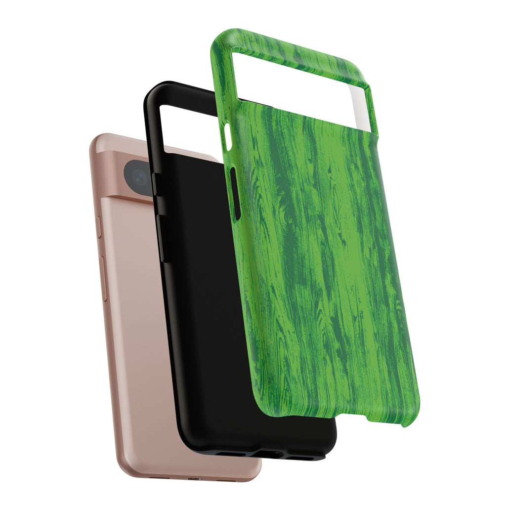 Neon Green Wood Tough Phone Case iPhone, Galaxy, or Google Pixel