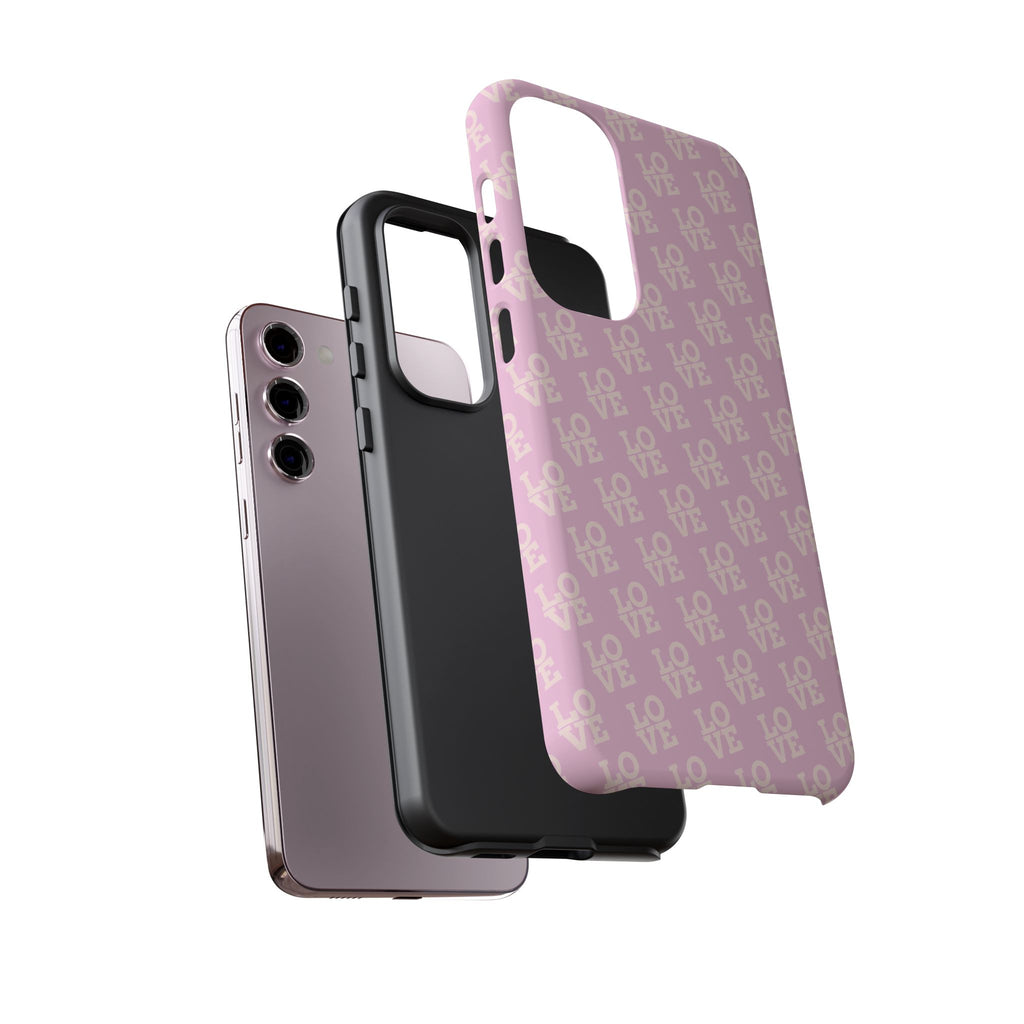 LOVE Pink Tough Phone Case for iPhone, Galaxy, or Google Pixel