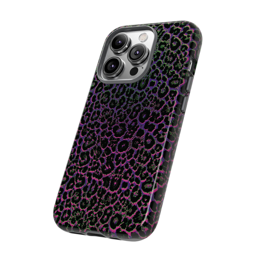 Colorful Leopard Tough Phone Case for iPhone, Galaxy, or Google Pixel