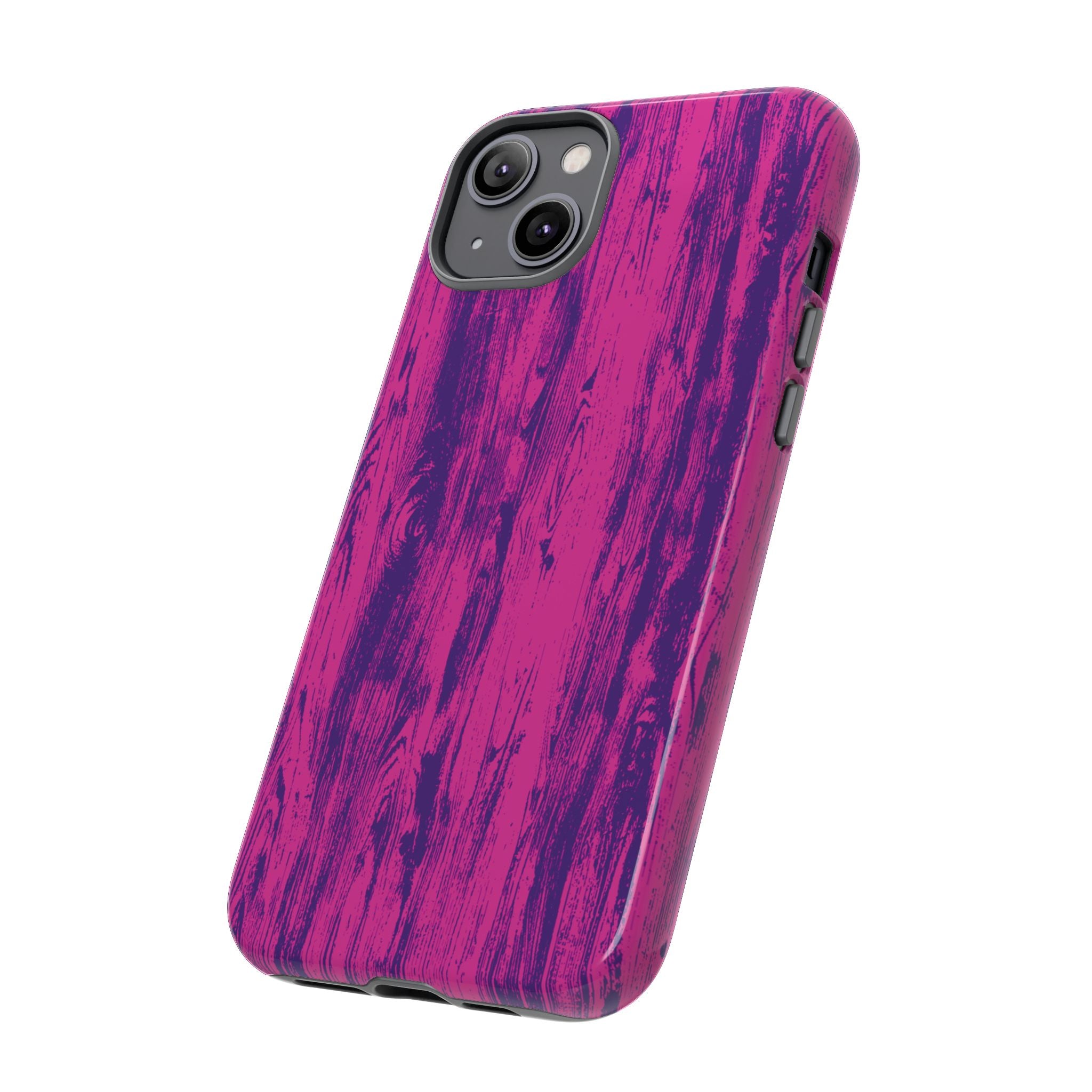 Pink Purple Wood Tough Phone Case iPhone, Galaxy, or Google Pixel