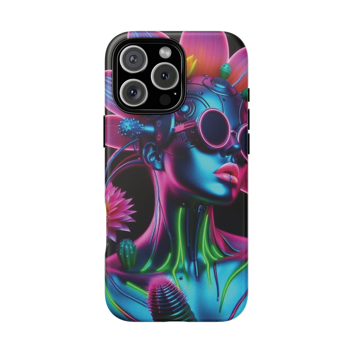 Neon Androgen Cactus Flower Tough Phone Case for iPhone, Galaxy, or Google Pixel