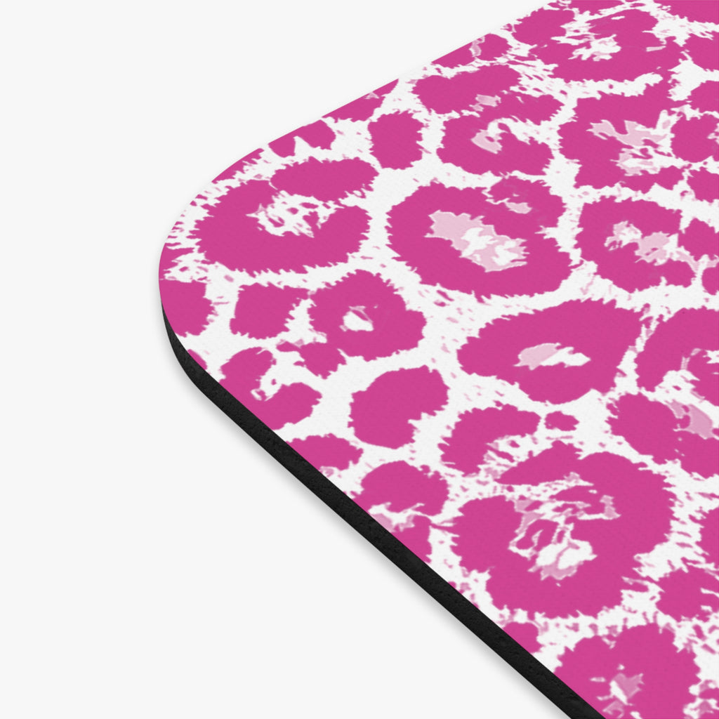 Neon Pink Leopard Print Mouse Pad