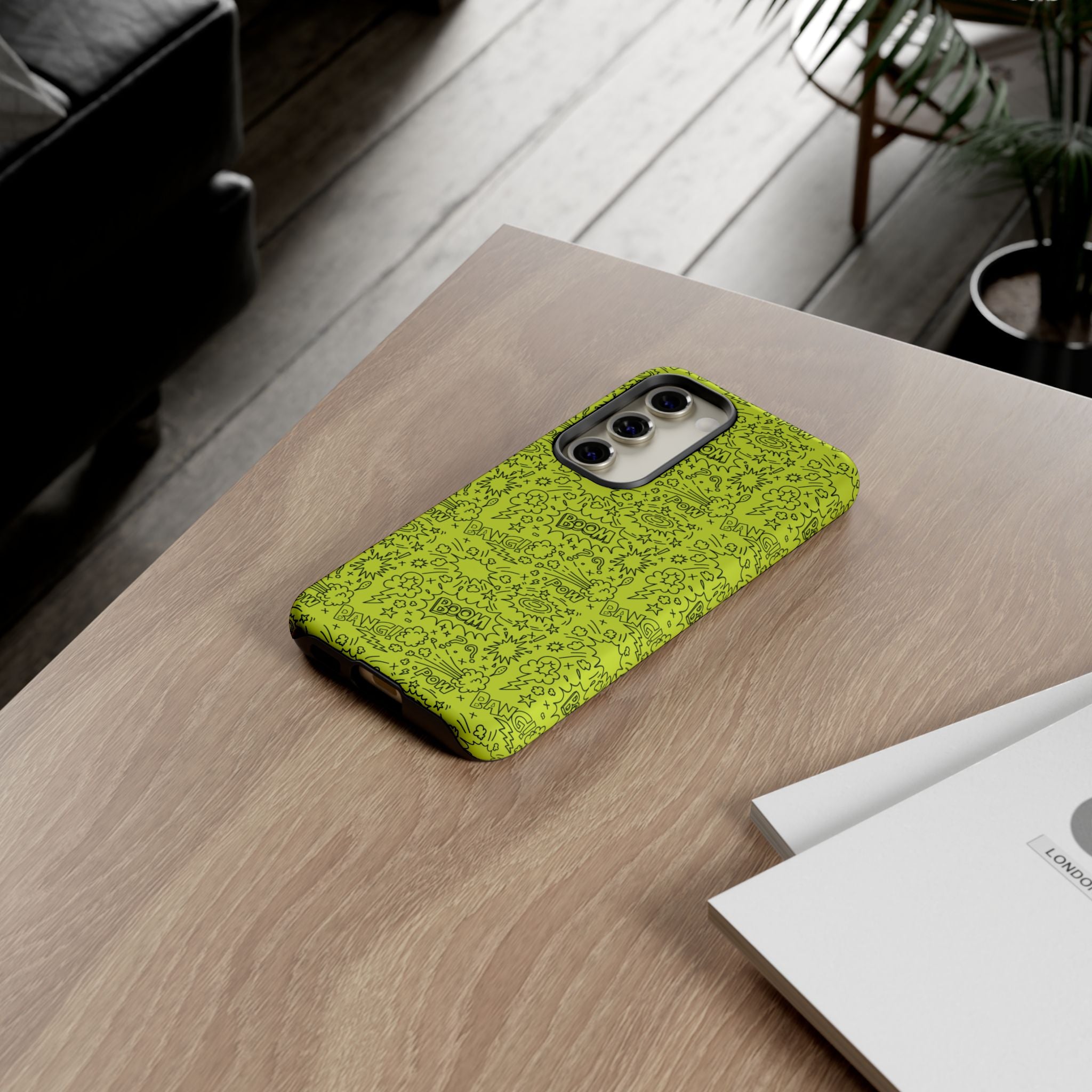 Neon Lime Wow Tough Case for iPhone, Galaxy, or Google Pixel