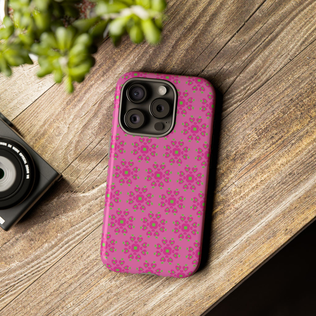 Floresta Heart Pink Tough Phone Case iPhone, Galaxy, or Google Pixel