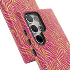 Pink Gold Zebra Print Tough Case for iPhone, Galaxy, or Google Pixel